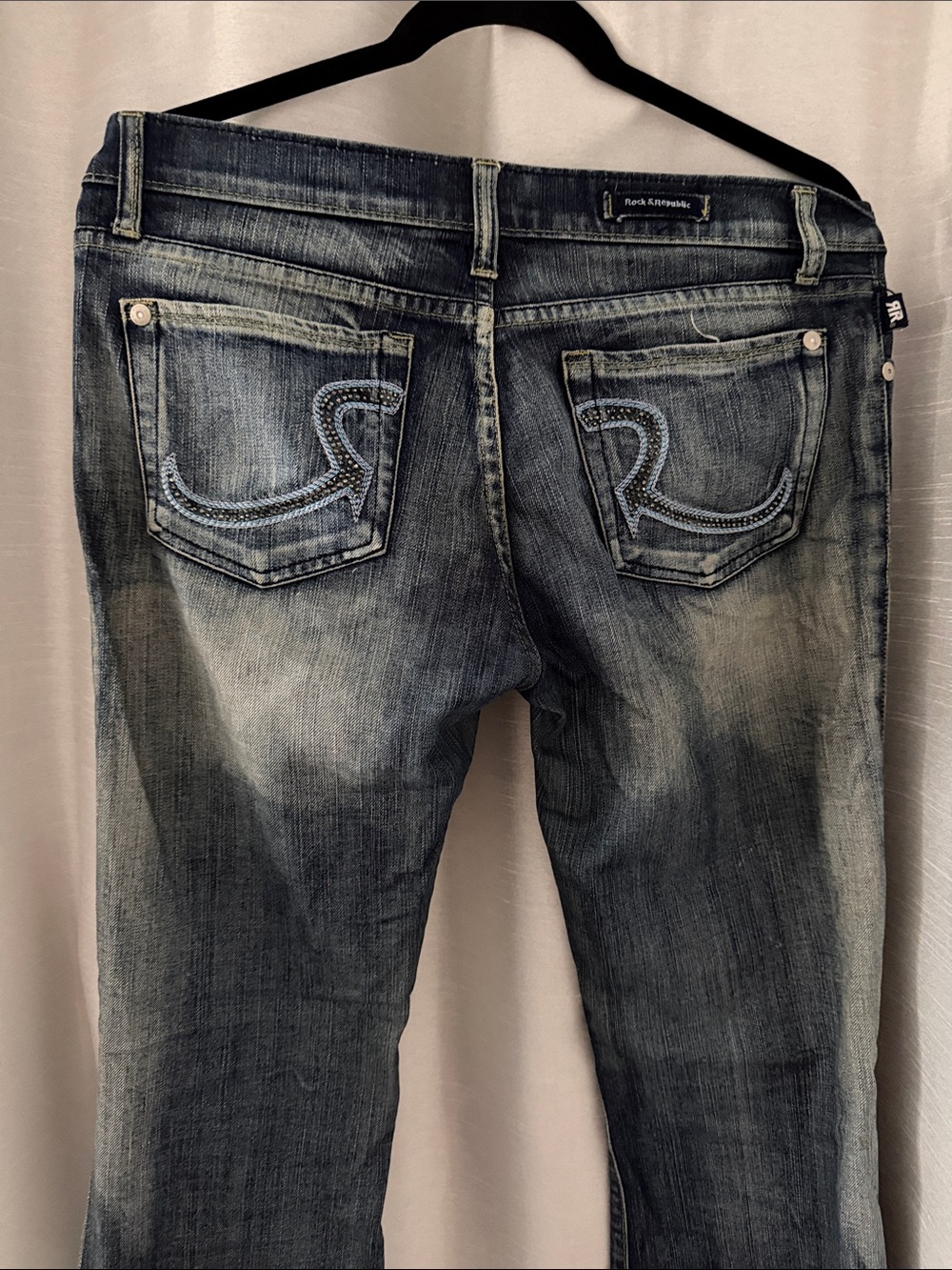 Rock & Republic Women's Washed Blue Embroidered Bootcut Jeans